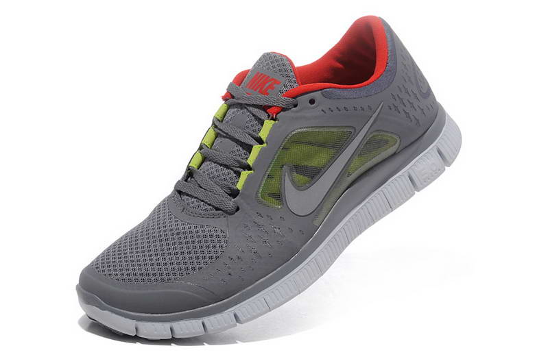 Nike Free run Womens Shoes 5.0 breathable Dark Gray Red (5)